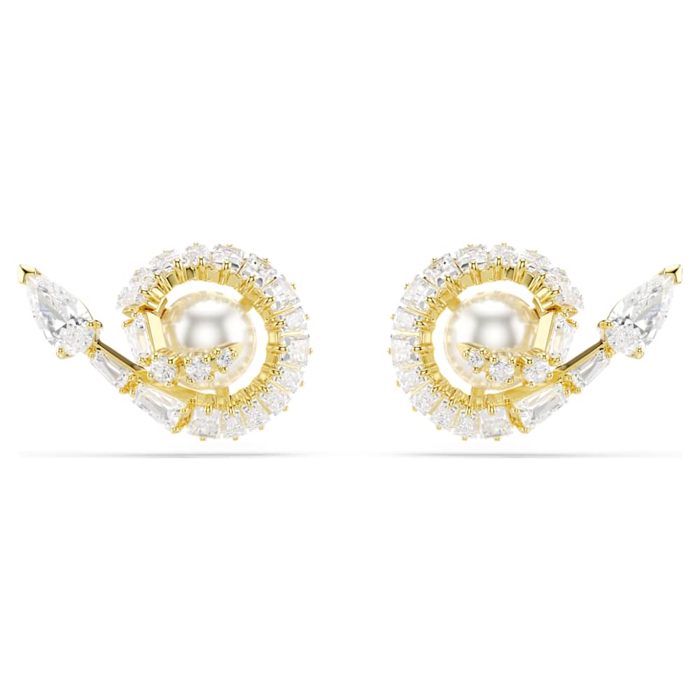 Snake スタッドピアス, クリスタル・パール, ミックスカット, 巳年  