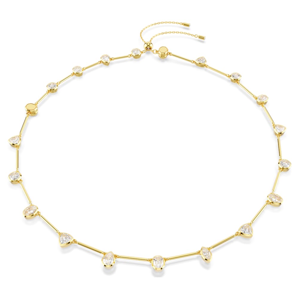 SWAROVSKI スワロフスキー Imber Tennisネックレス ゴールド Imber Tennis necklace, Round cut, White, Gold-tone plated