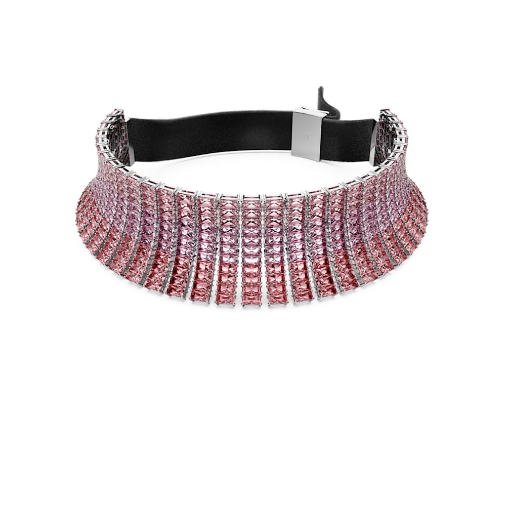 【SWAROVSKI】Matrix チョーカー 純正箱付き Matrix チョーカー, バゲット・カット, ピンク, ロジウム