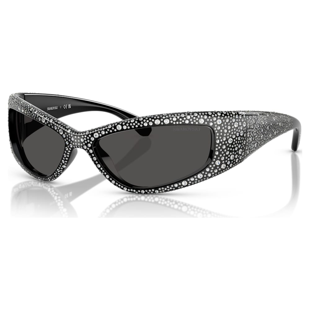 Sunglasses, Mask shape, SK6027, Black | Swarovski