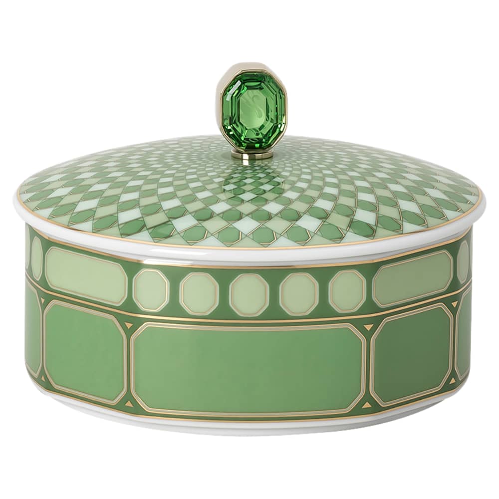 Signum box, Porcelain, Green | Swarovski
