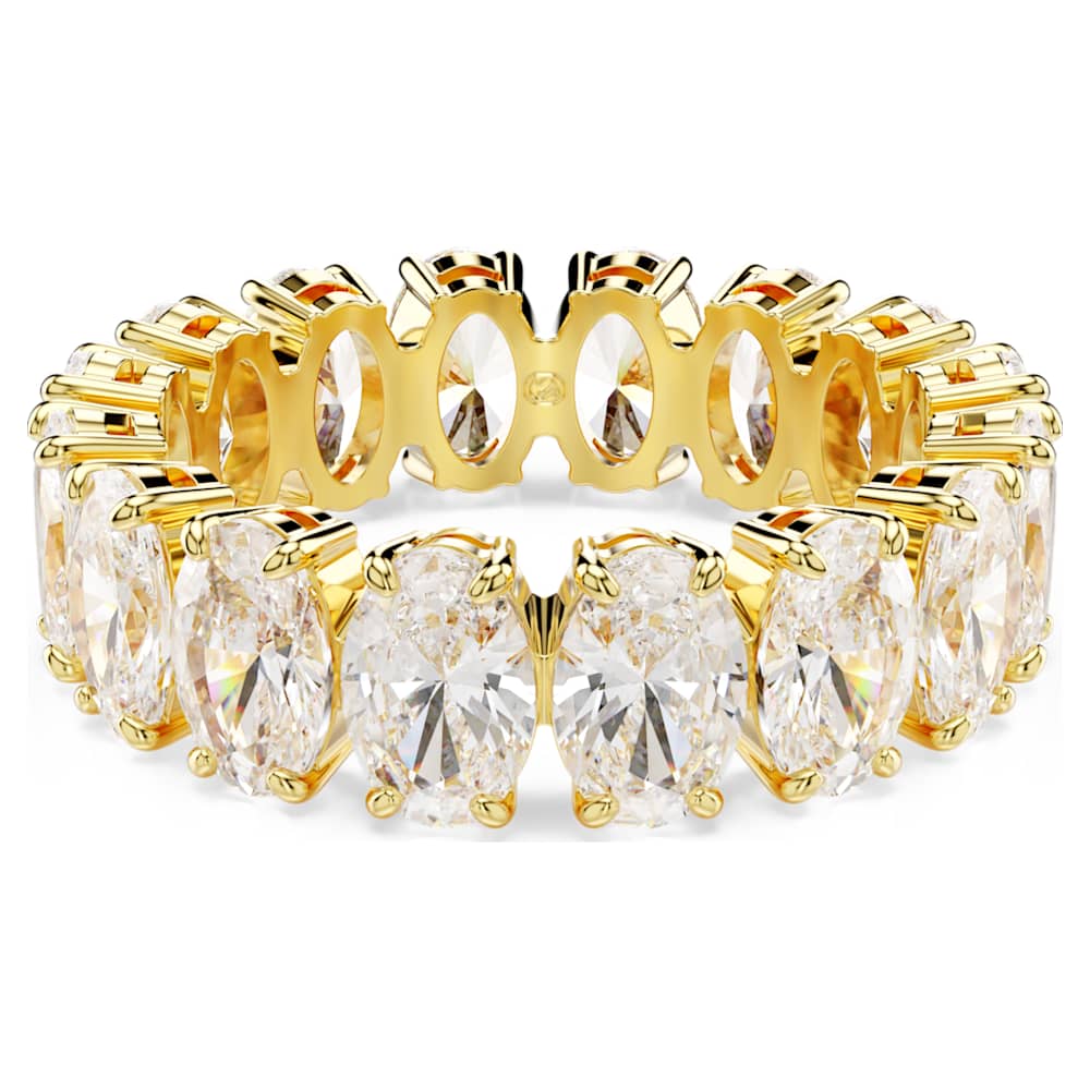【楽天最安値に挑戦】 Matrix Swarovski | plated Gold-tone White, cut, Oval ring, アクセサリー