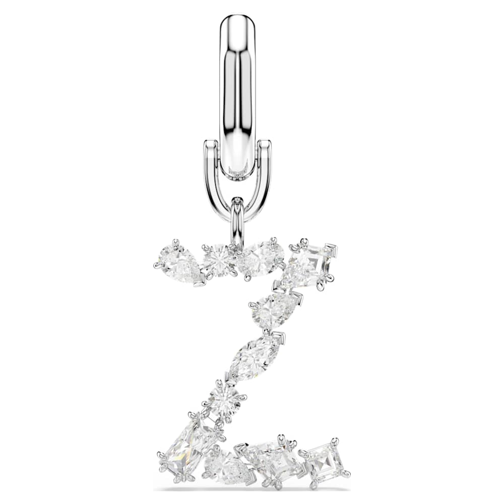 Symbolica charm, Z, White, Rhodium plated | Swarovski