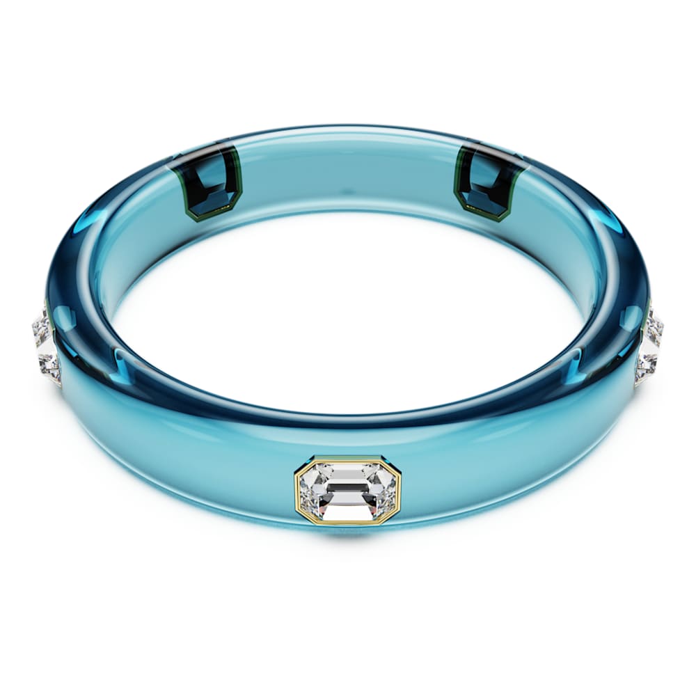 Dulcis bangle, Octagon cut, Blue, Gold-tone plated | Swarovski Dulcis bangle, Octagon cut, Blue, Gold-tone plated | Swarovski