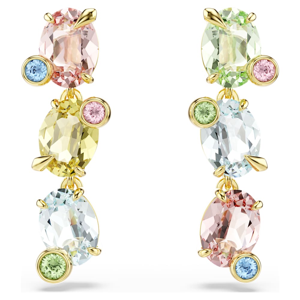 Gema ドロップピアス, アシンメトリーデザイン, ミックスカット 
