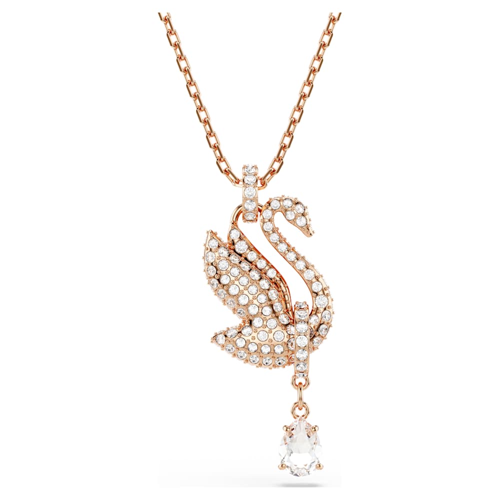 ネックレス・ペンダント SWAROVSKI [Original product/shopping bag gift] Swan rose gol Swan pendant, Swan, White, Rose gold-tone plated | Swarovski