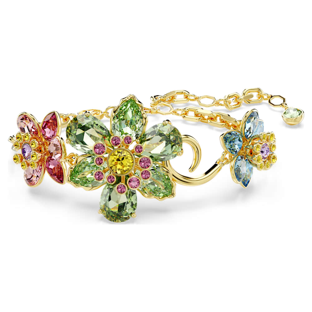 アクセサリー Swarovski Gold Bracelet Idyllia bracelet, Mixed cuts, Flower, Multicoloured, Gold
