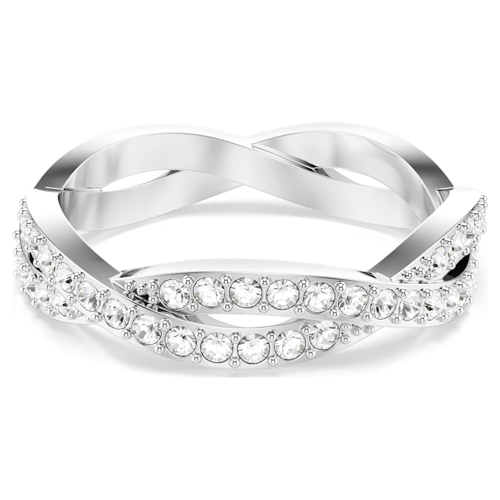 Swarovski Infinity ring Round cut White Rhodium plated