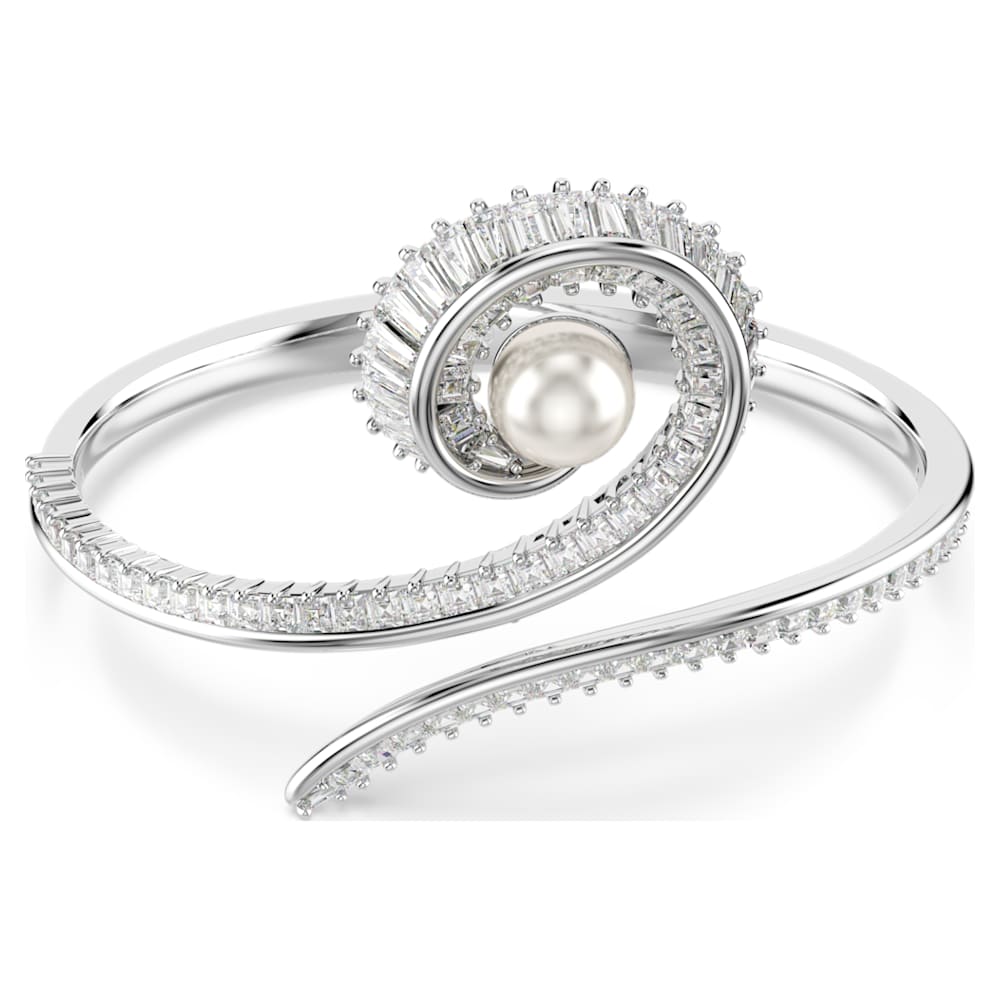 Ariana Grande x Swarovski bangle, Crystal pearl, Baguette