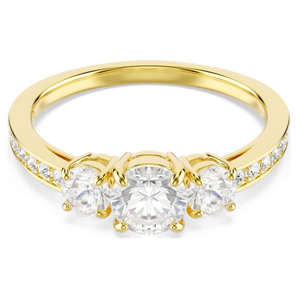 Stilla Attract ring, Round cut, White, Gold-tone plated Stilla Attract ring, Round cut, White, Gold-tone plated