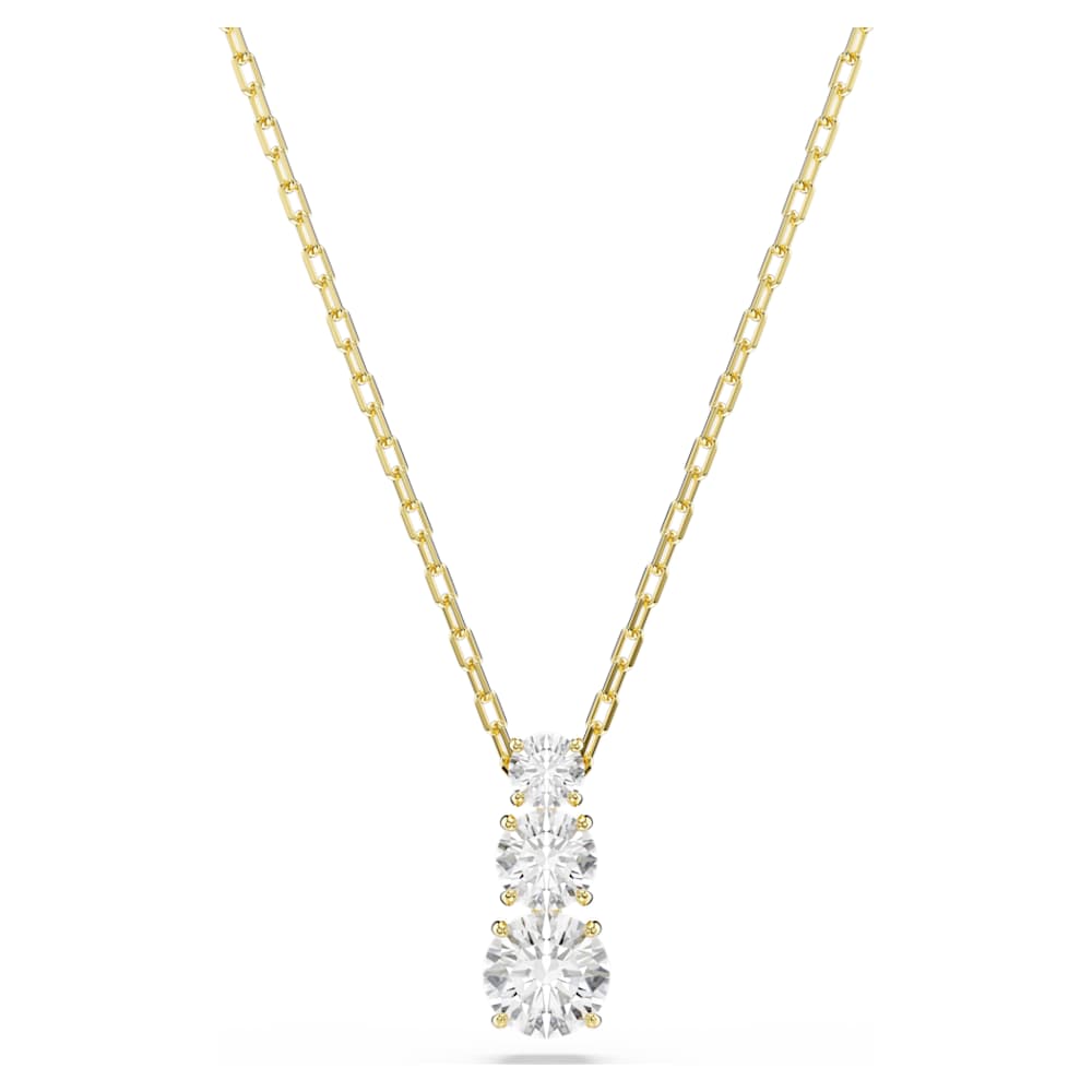 Stilla Attract pendant, Round cut, White, 18K gold finish | Swarovski