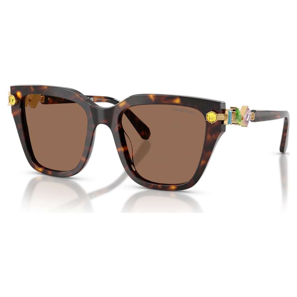 Occhiali da sole, Forma quadrata, Marroni Swarovski