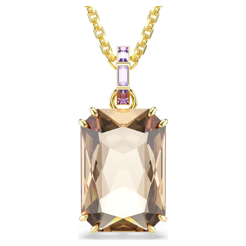 Millenia pendant, Octagon cut, Caramel, 18K gold finish | Swarovski