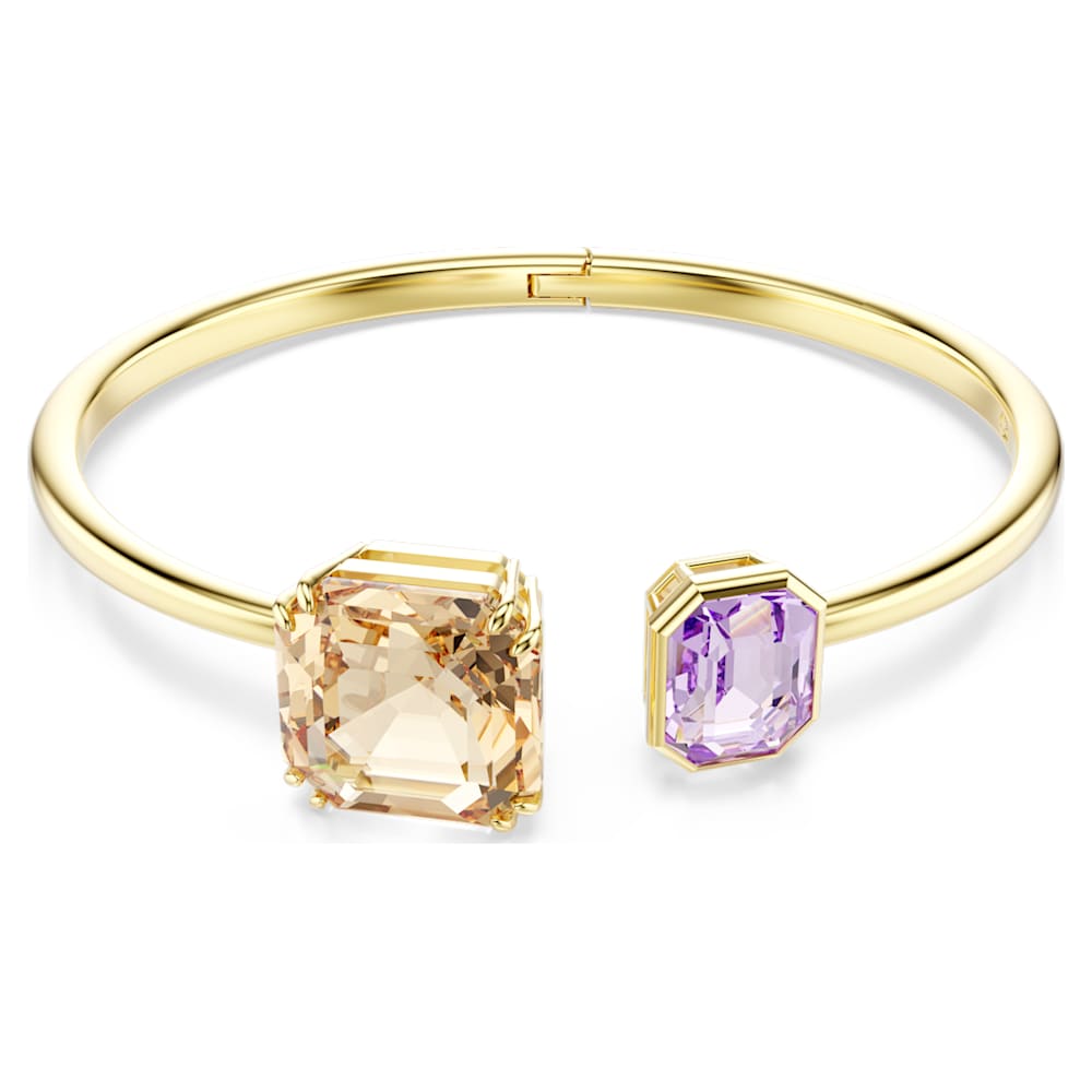Millenia bangle, Octagon cut, Multicolored, Gold-tone plated