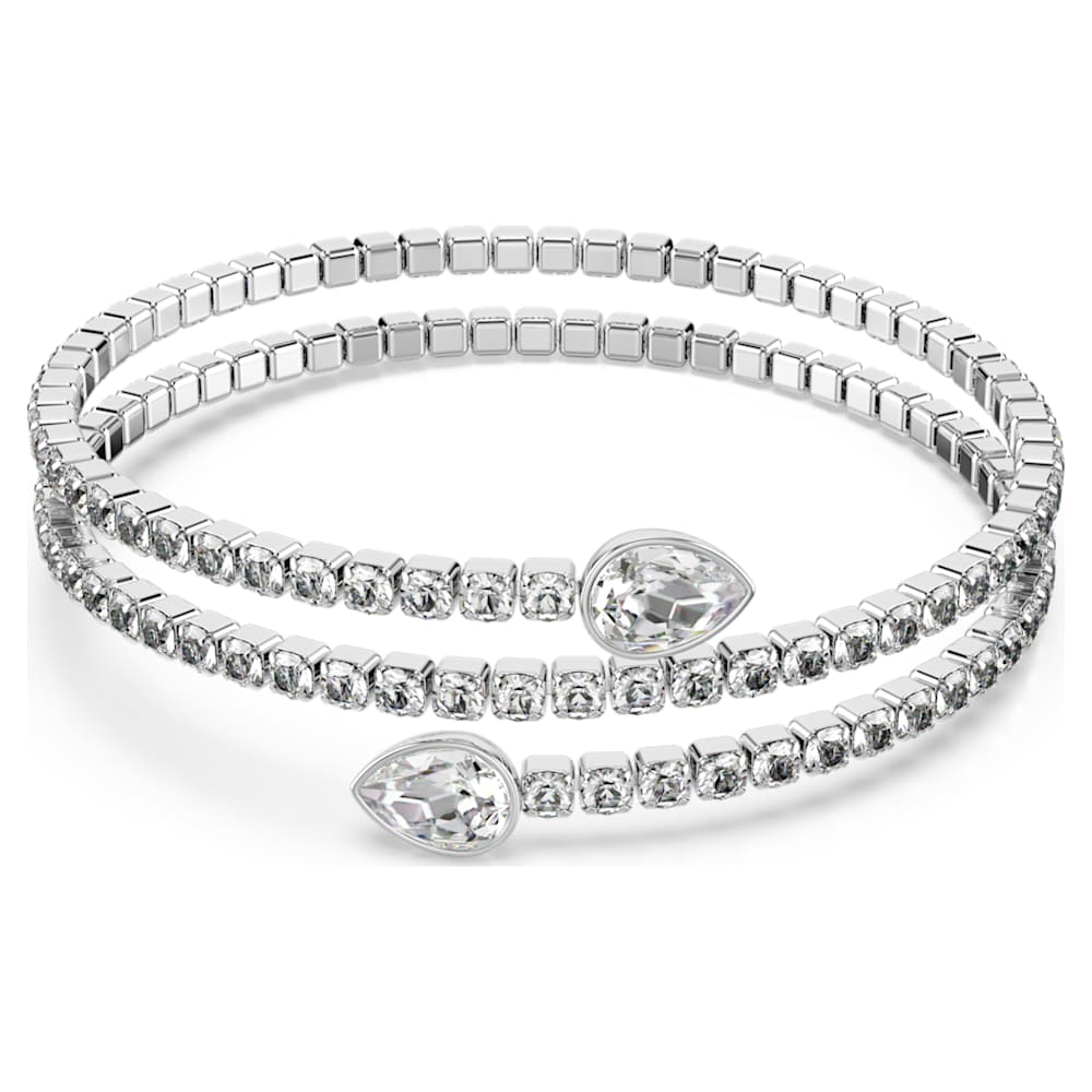 バングル, ペアカット, ホワイト, ミックスメタル仕上げ | Swarovski
