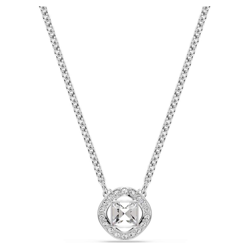 Una Angelic pendant, Mixed cuts, White, Rhodium plated | Swarovski