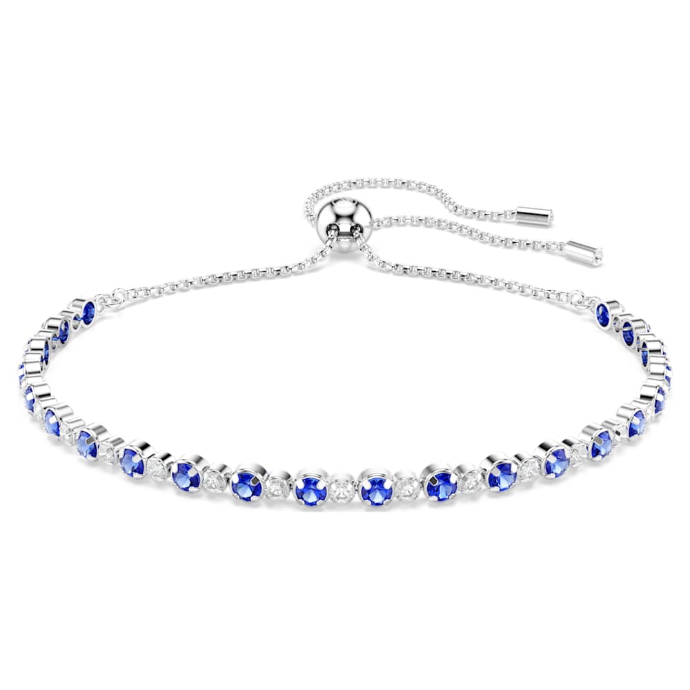 SWAROVSKI Matrix Tennisブレスレット ロジウム Matrix Tennisブレスレット, ミックス・ラウンド・カット, ブルー