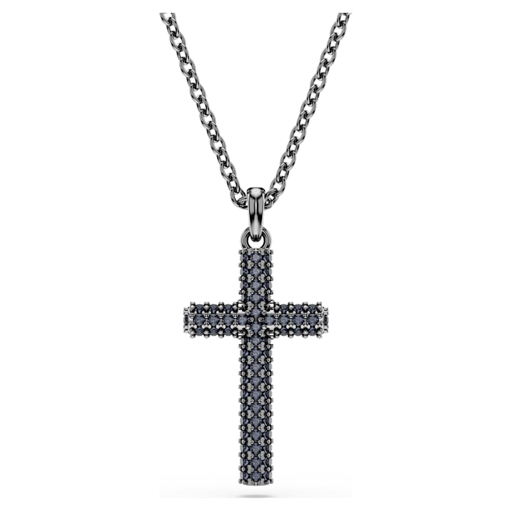 Insigne pendant, Cross, Grey, Ruthenium plated | Swarovski