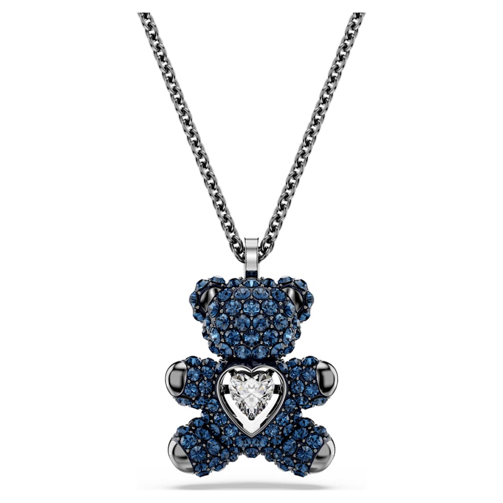 Teddy pendant Teddy Blue Ruthenium plated Swarovski
