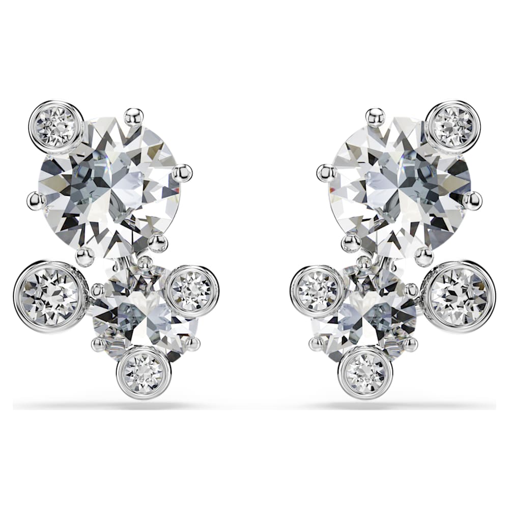 SWAROVSKI 正規品・関税・配送込 Constella スタッド ピアス Constella スタッドピアス, ラウンドカット, ホワイト, ロジウム