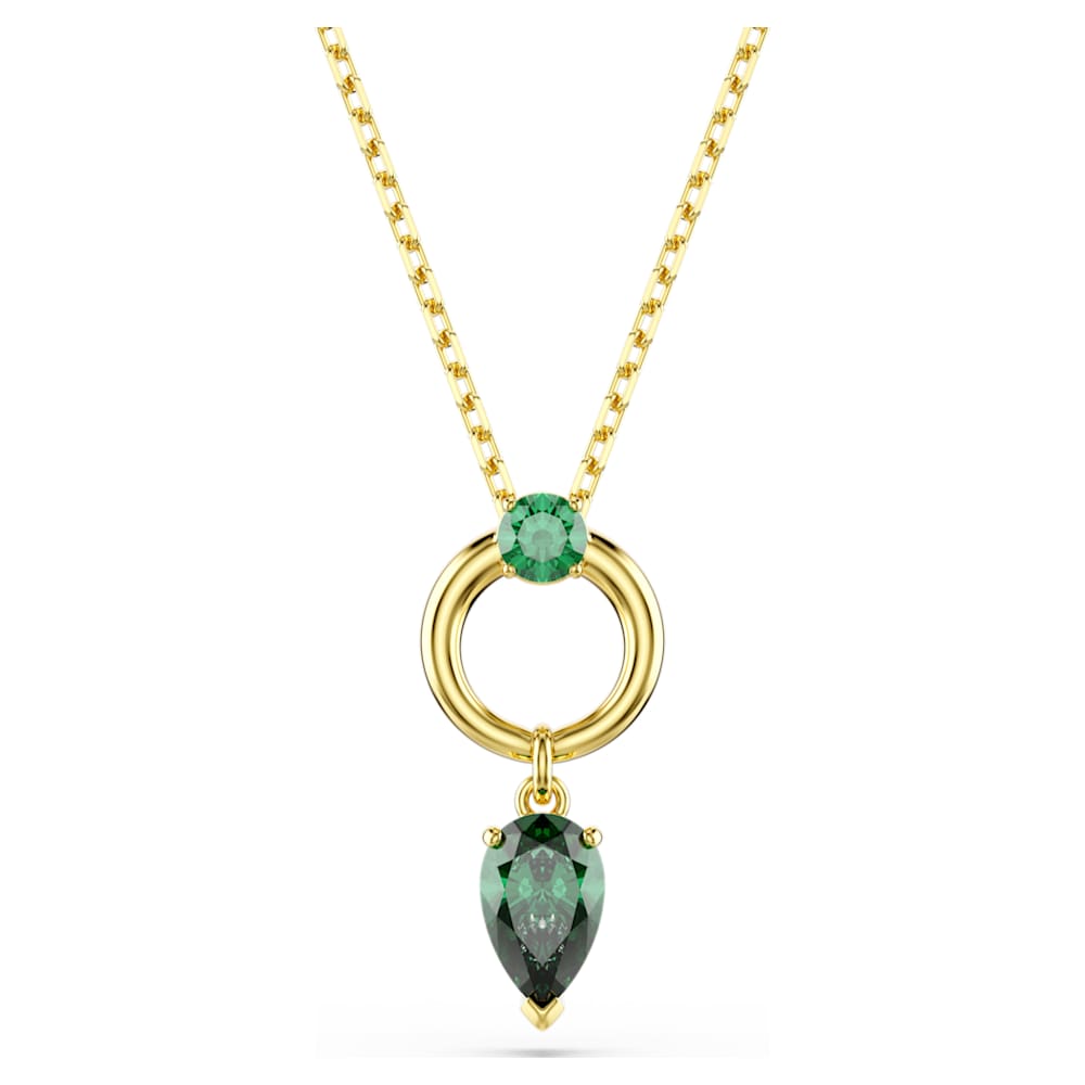 Mesmera pendant, Mixed cuts, Green, Gold-tone plated | Swarovski
