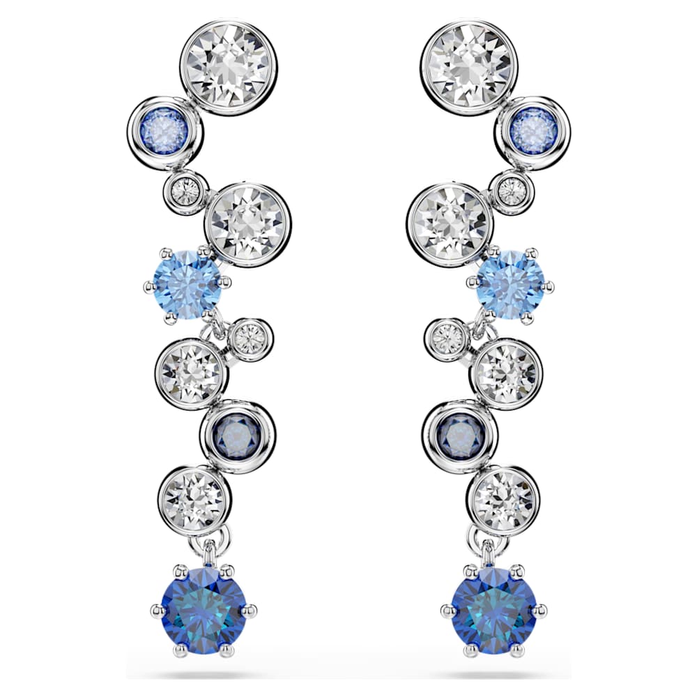 【海外限定】 Constella drop earrings, Mixed cuts, Blue, Rhodium plated アクセサリー