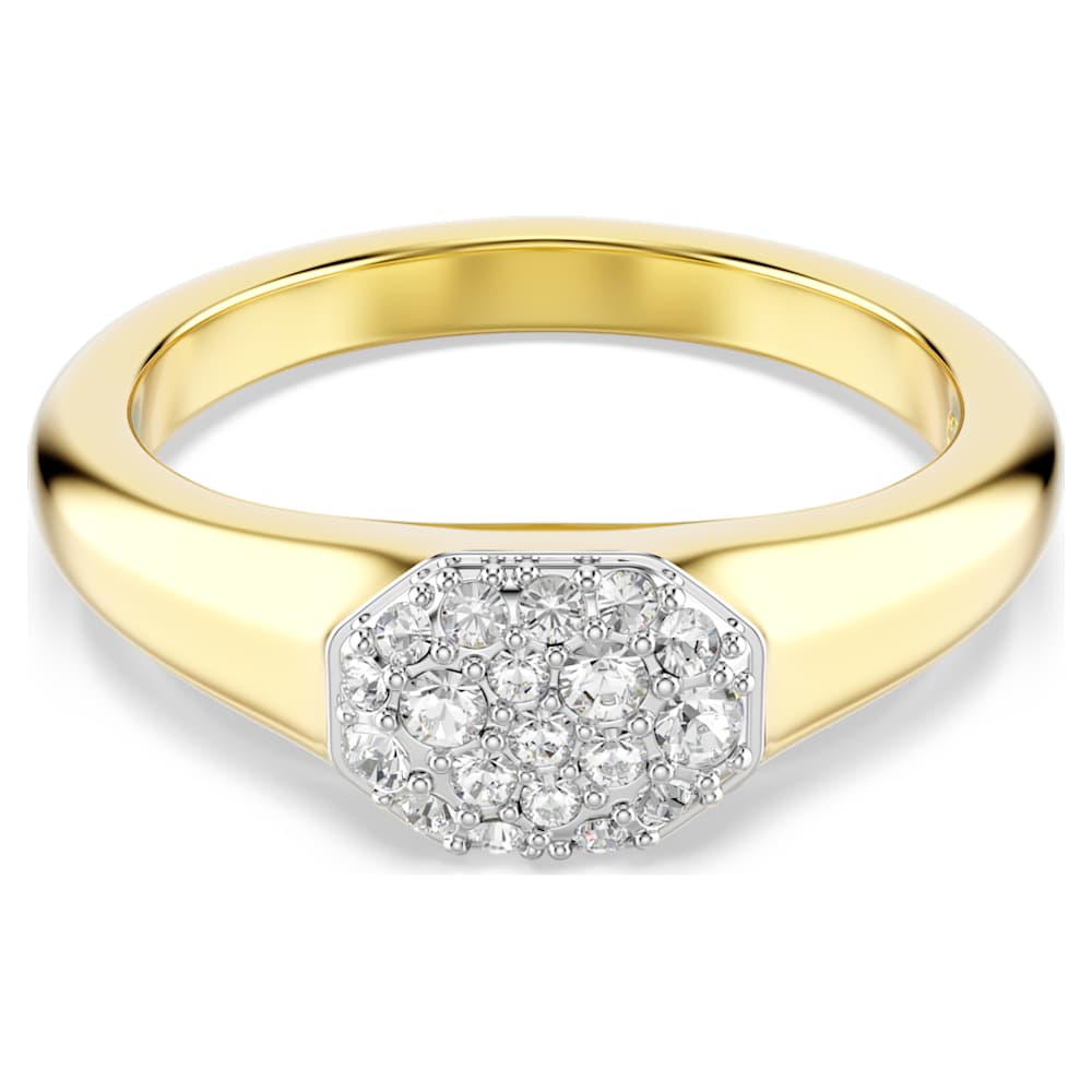 Dextera ring, Mixed cuts, White, Gold-tone plated | Swarovski