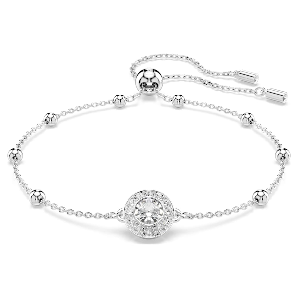 Una Angelic bracelet, Round cut, White, Rhodium plated | Swarovski