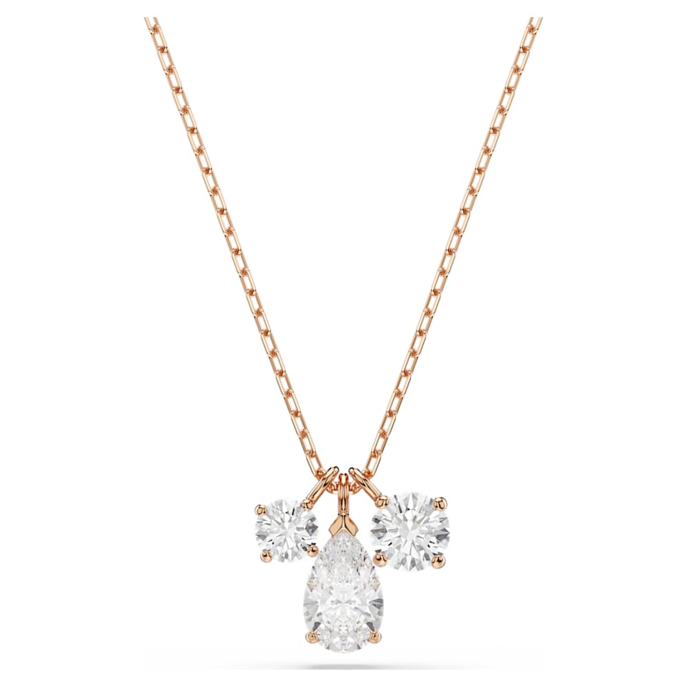 Mesmera pendant, Mixed cuts, White, Rose gold-tone plated | Swarovski