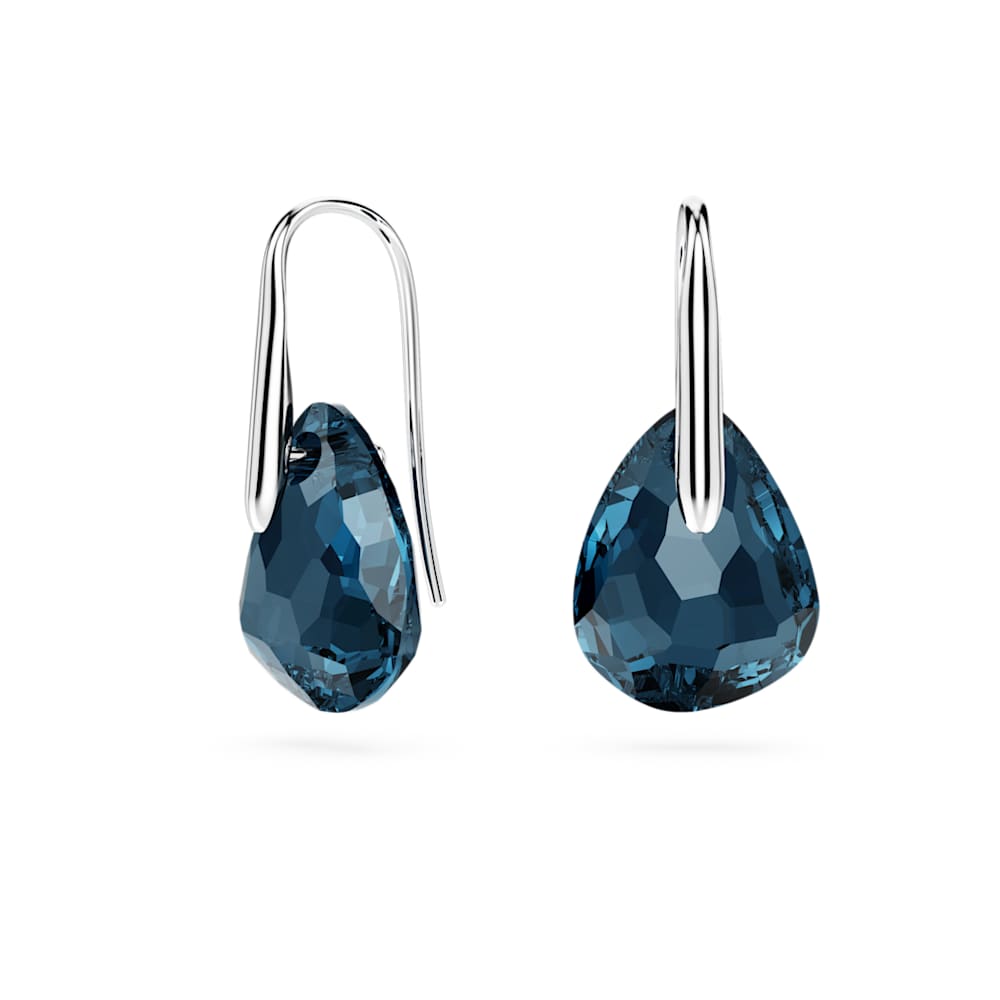 Galet damla küpeler, Lacivert, Rodyum kaplama | Swarovski