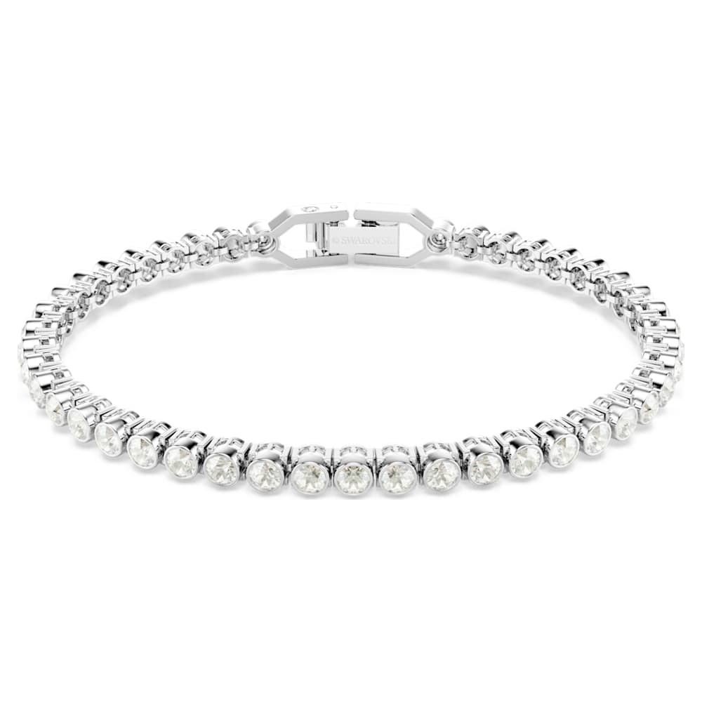 Imber Emily Tennis bracelet, Round cut, Gray, Rhodium plated