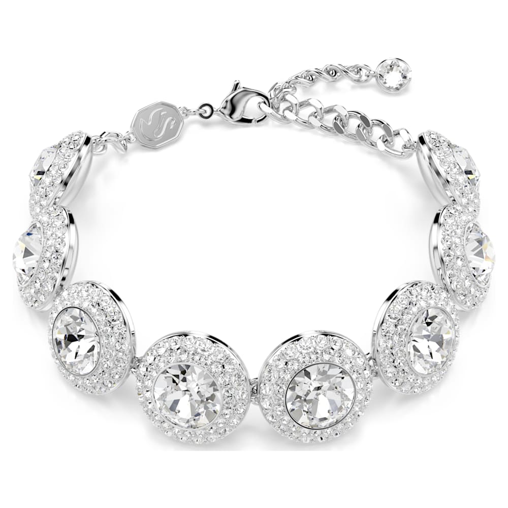Una Angelic bracelet, White, Rhodium plated | Swarovski