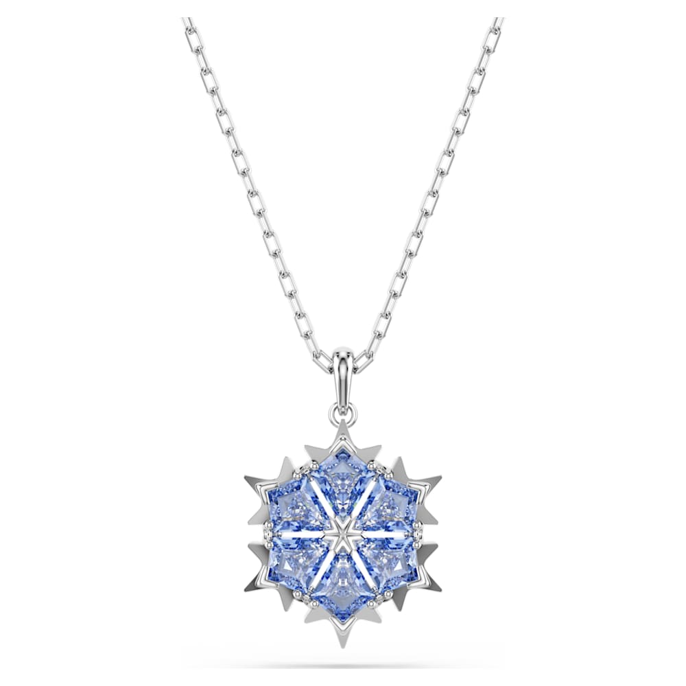 【 Swarovski 】スノーフレーク Magic ペンダント, スノーフレーク, ブルー, ロジウム・プレー