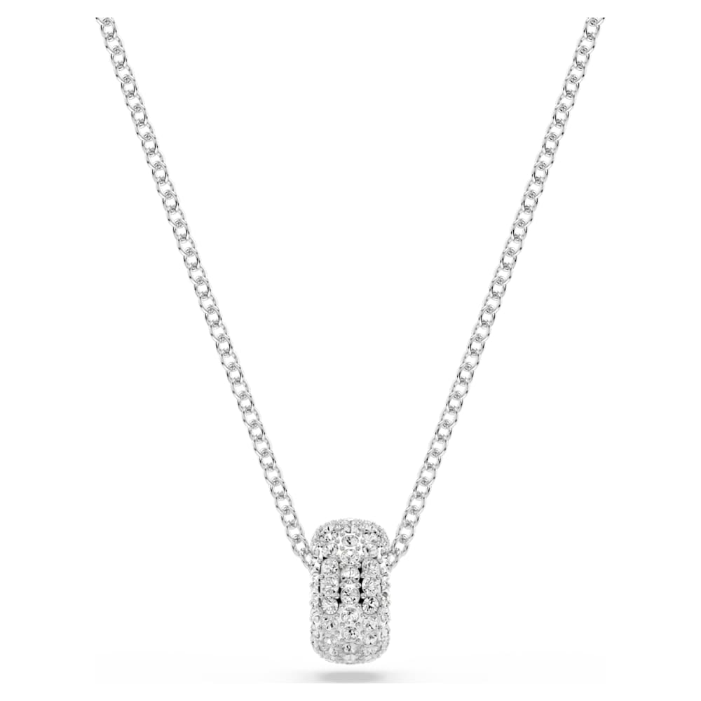 SWAROVSKI Dextera ペンダント Dextera pendant, Interlocking loop, White, Rhodium plated