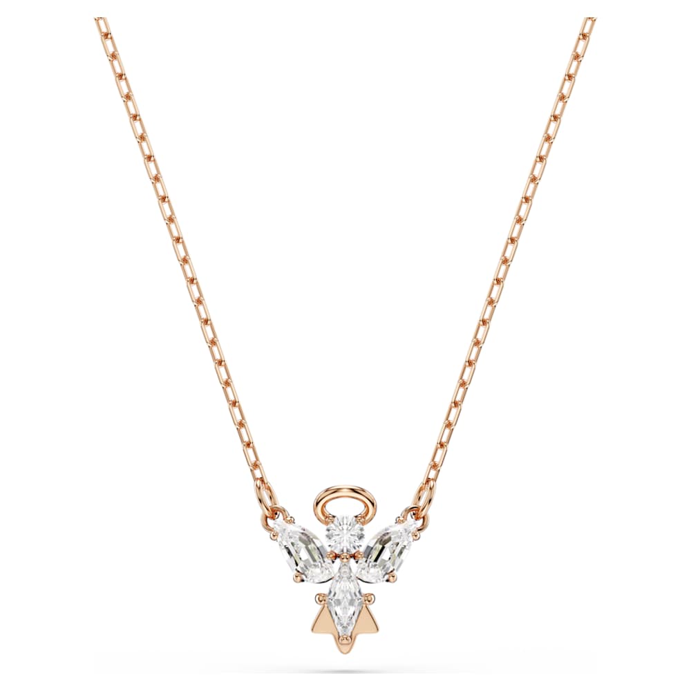 Magic necklace, Angel, White, 18K rose gold finish | Swarovski