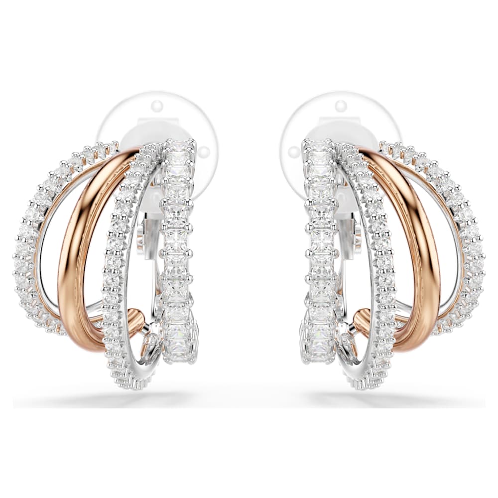 Hyperbola クリップイヤリング, ミックスカット, ホワイト, ミックス