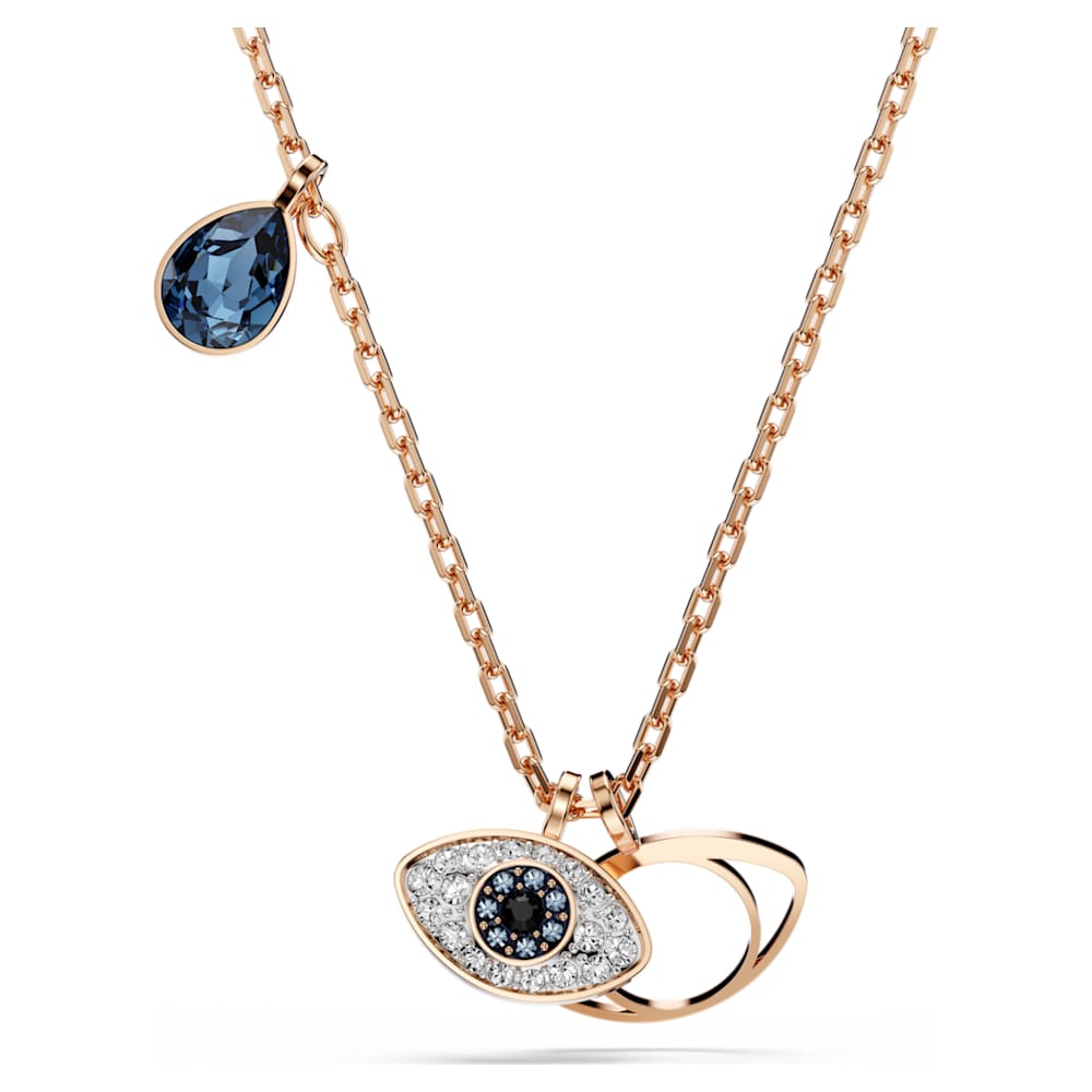 Symbolica pendant, Eye, Multicolored, 18K rose gold finish | Swarovski
