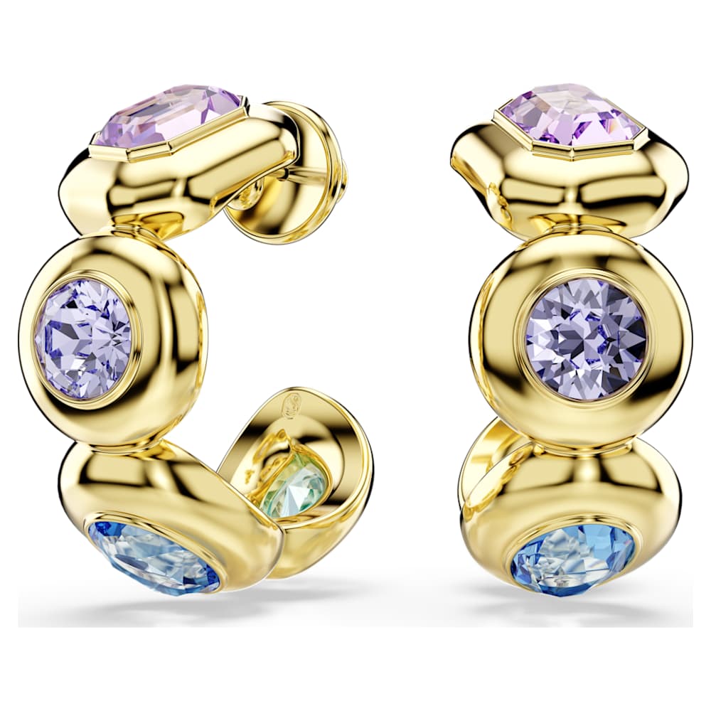 Gema フープピアス, ミックスカット, マルチカラー, 18Kゴールド 