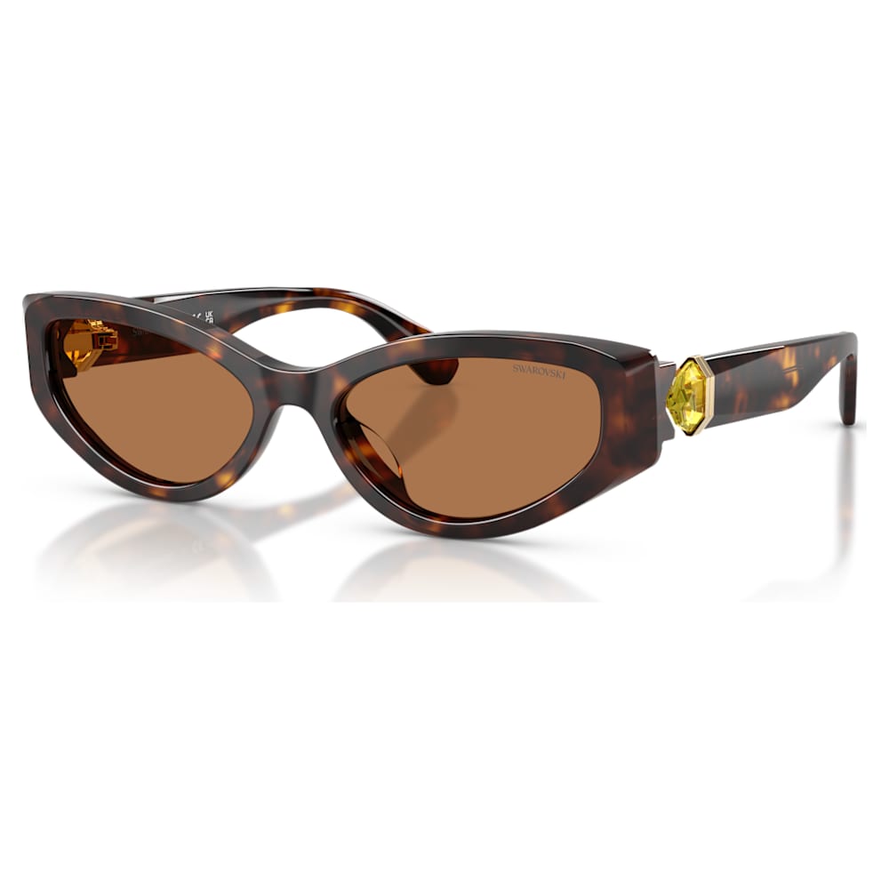 Sunglasses, Cat-eye shape, SK6045, Brown | Swarovski