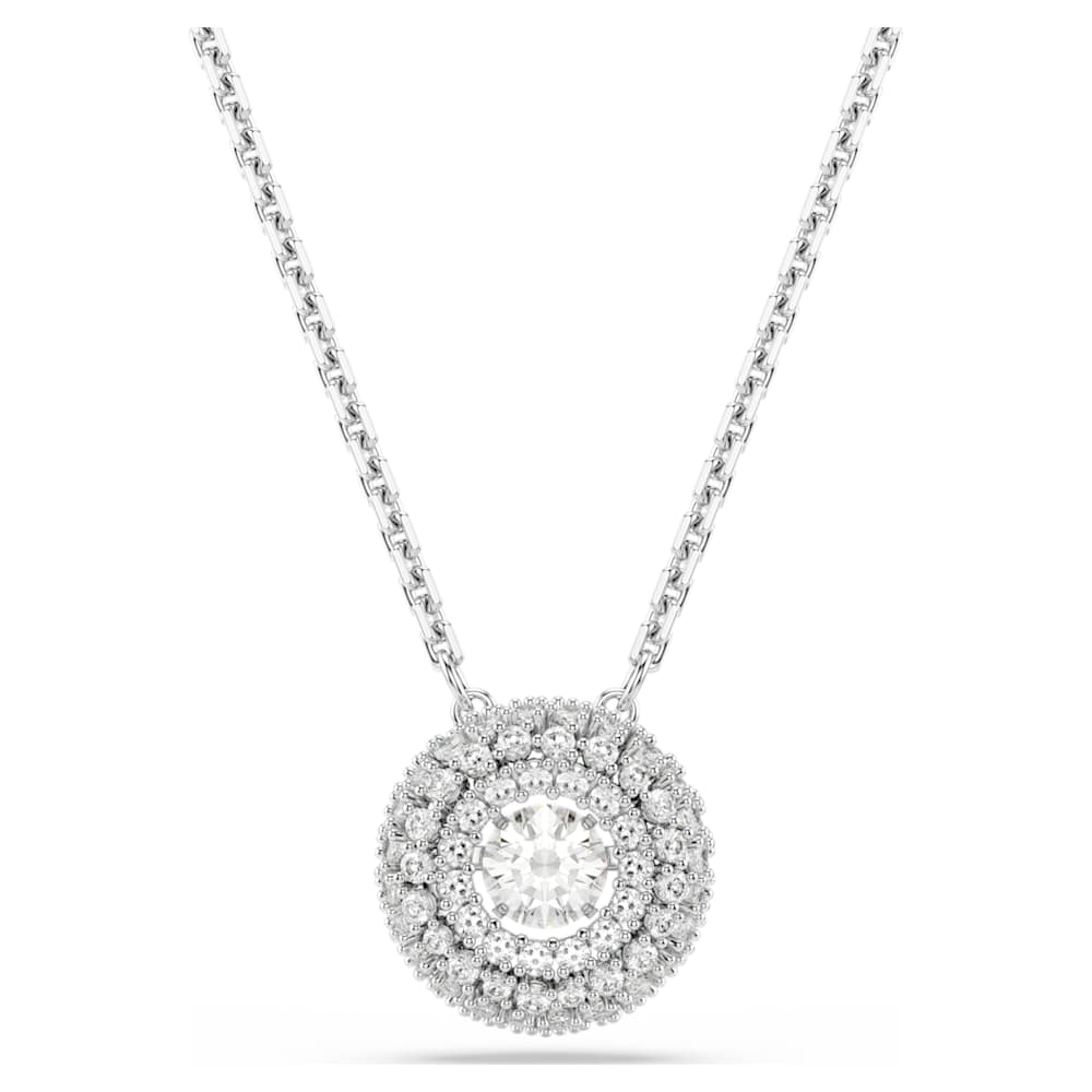 Sublima pendant, Round cut, White, Rhodium plated | Swarovski
