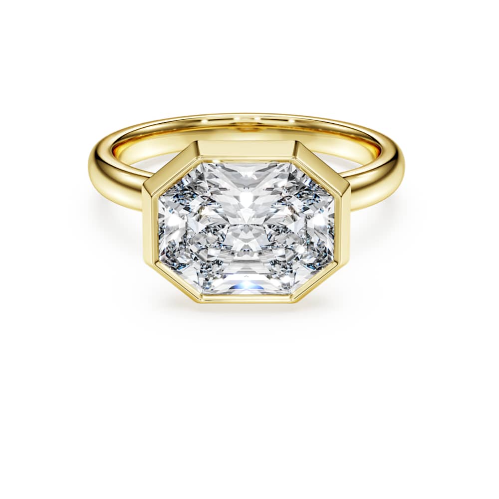 Octagon bezel ring, Lab-grown diamonds 3.0 ct tw, Octagon shape