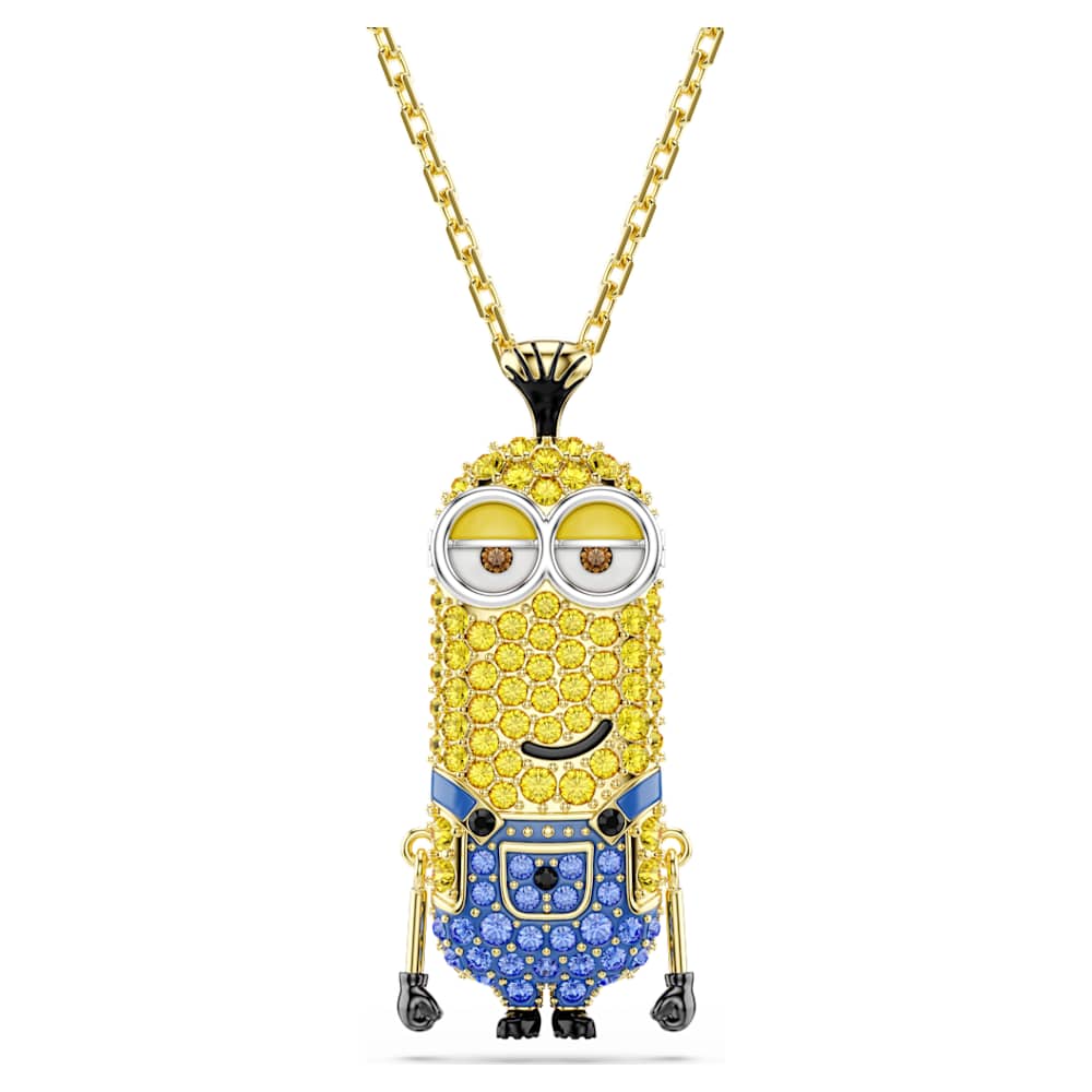 minon♡ Minions Kevin Kolye, Pavé, Çok renkli, 18k altın rengi yüzey