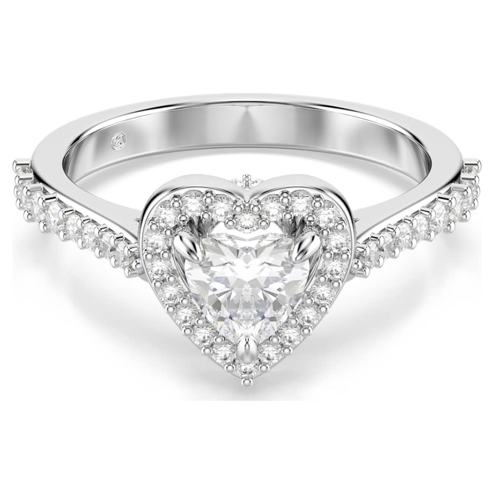 Una Angelic モチーフのあるリング, ミックスカット, ハート, ホワイト