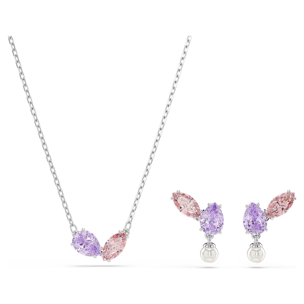 Ariana Grande x Swarovski set, Mixed cuts, Multicolored, Rhodium