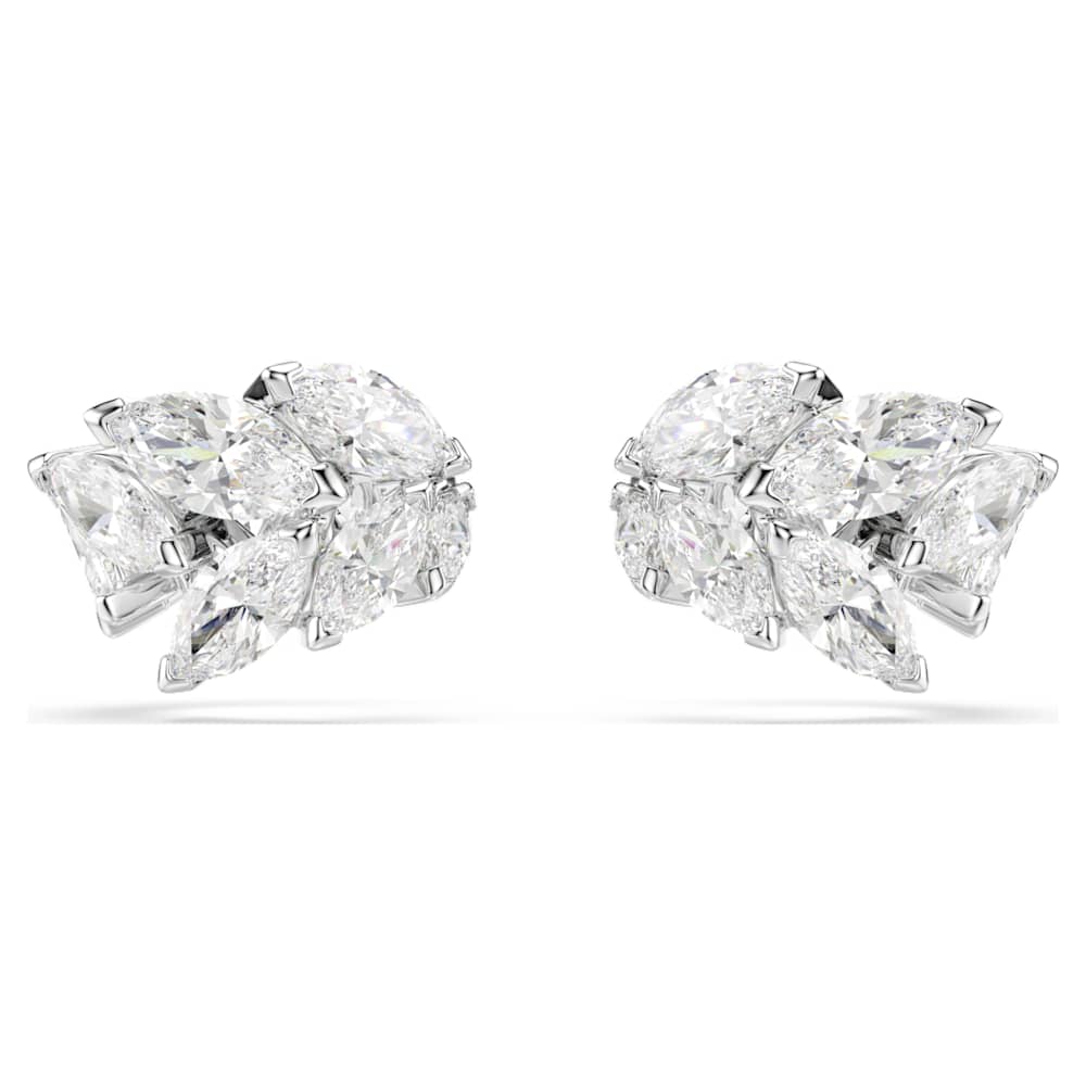 Mesmera ear cuffs, Marquise cut, White, Rhodium plated | Swarovski