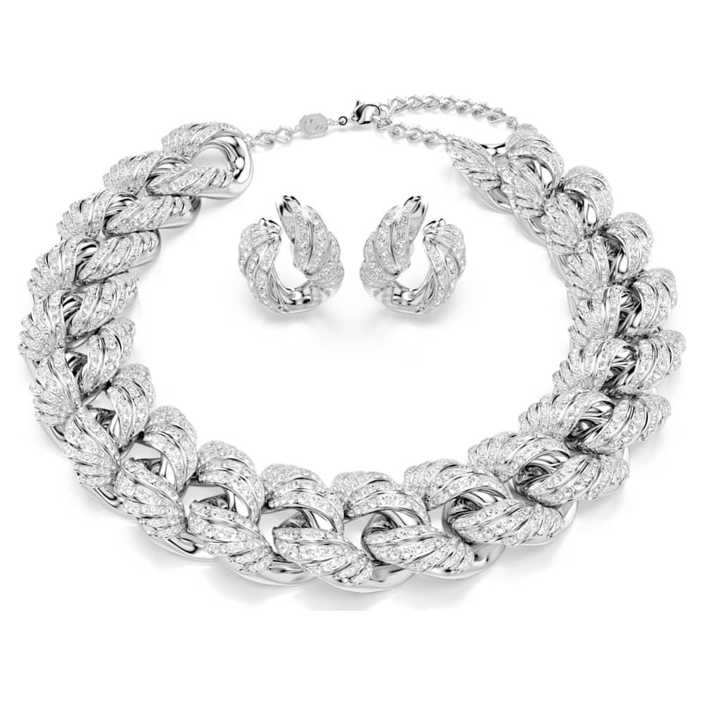 Vienna set, Set (2), Mixed cuts, White, Rhodium plated | Swarovski