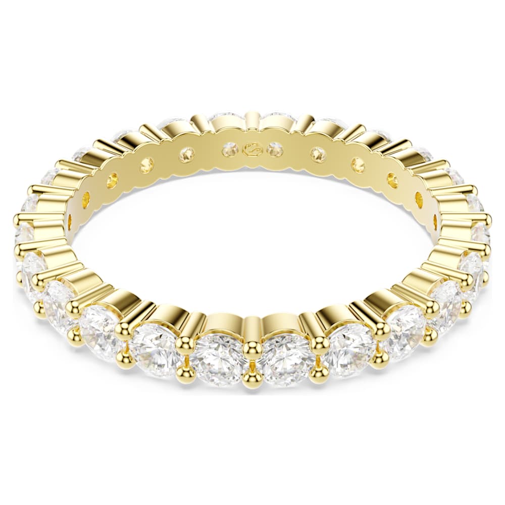 Matrix Vittore band ring, Round cut, White, 18K gold finish