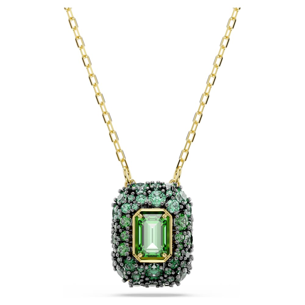 Swarovski Sublima ネックレス　18Kゴールドコーティング Sublima ペンダント, オクタゴンカット, グリーン, 18Kゴールド