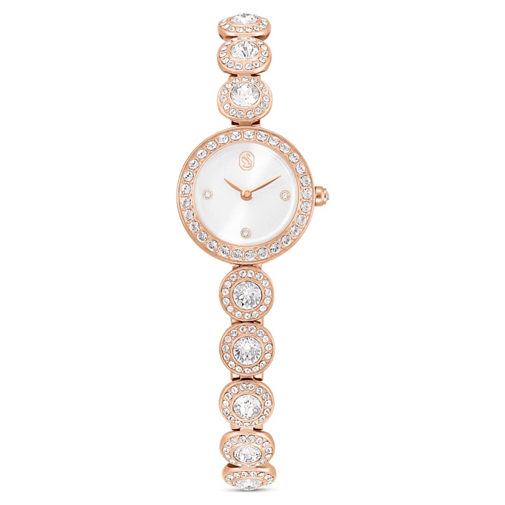 Una Angelic watch, Crystal bracelet, Rose gold tone, Rose gold
