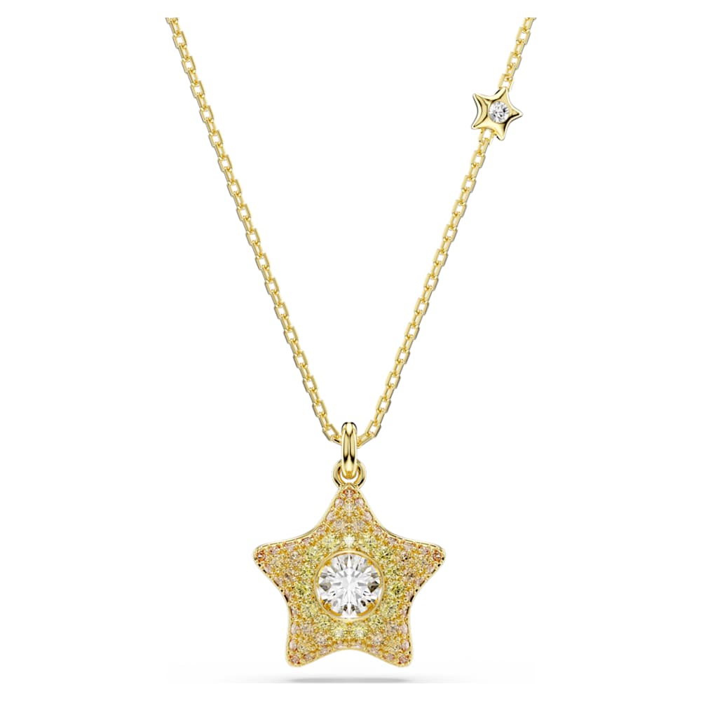 Sublima pendant, Round cut, Star, Multicolored, 18K gold finish